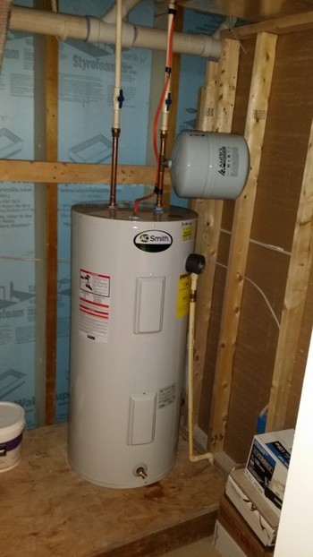 Electric water heater installation