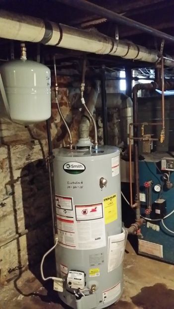 Hot water heater and expansion tank installation